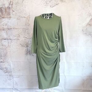 Banana Republic Olive Green Women's Midi Dress Size M